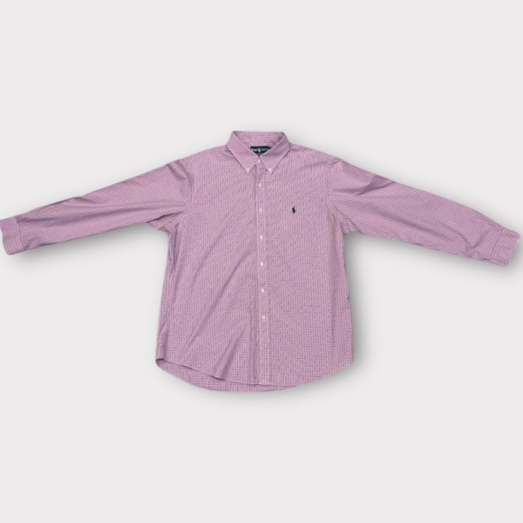 Polo Ralph Lauren Men’s XL Pink Blue Plaid Button-Down | Custom Fit - Picture 5 of 5